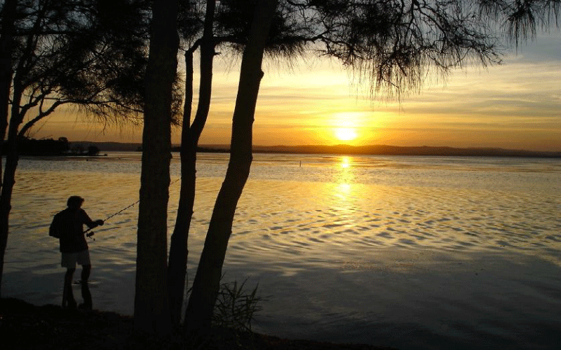 Lake front fishing and tranquil view at The Entrance